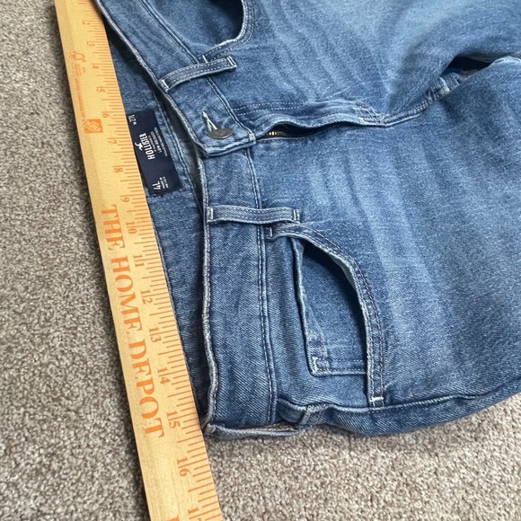 Hollister womens baggy loose fit Grunge sz 4L high waist blue jeans gorpcore - Picture 9 of 12